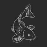 Koi autosticker met witte contour 2 stuks