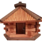 Zeshoekig vogelhuis met voersilo